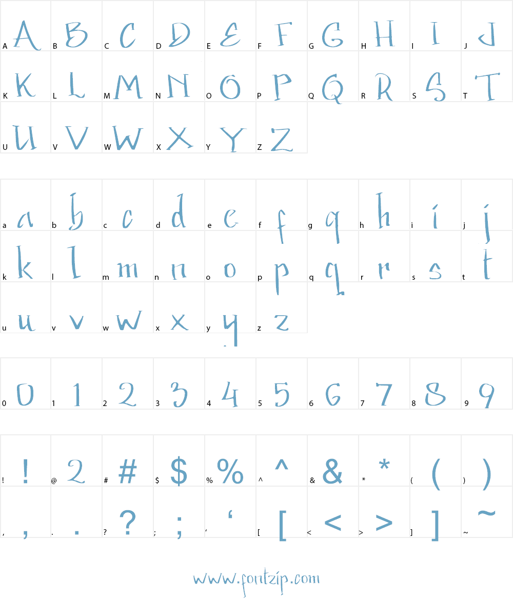Setter light Italic Demo Font Character